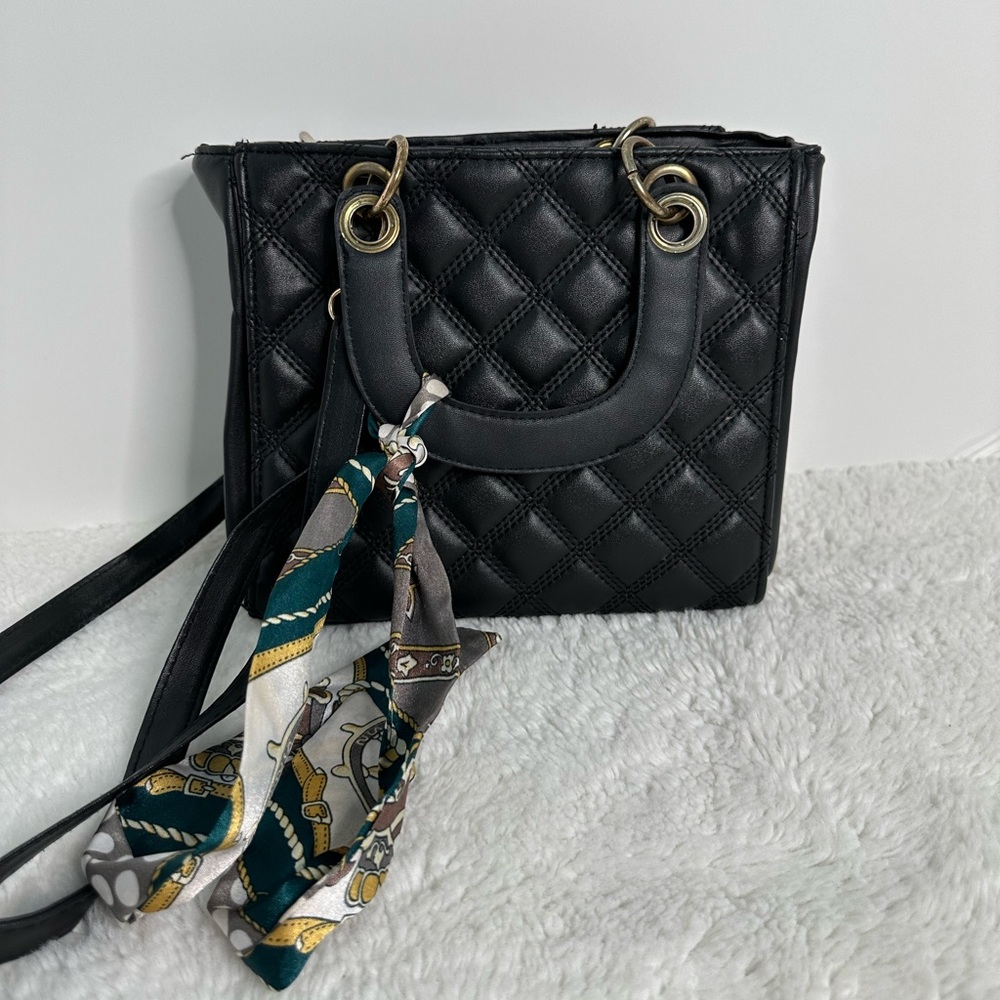 Quilted Faux Leather Crossbody Bag